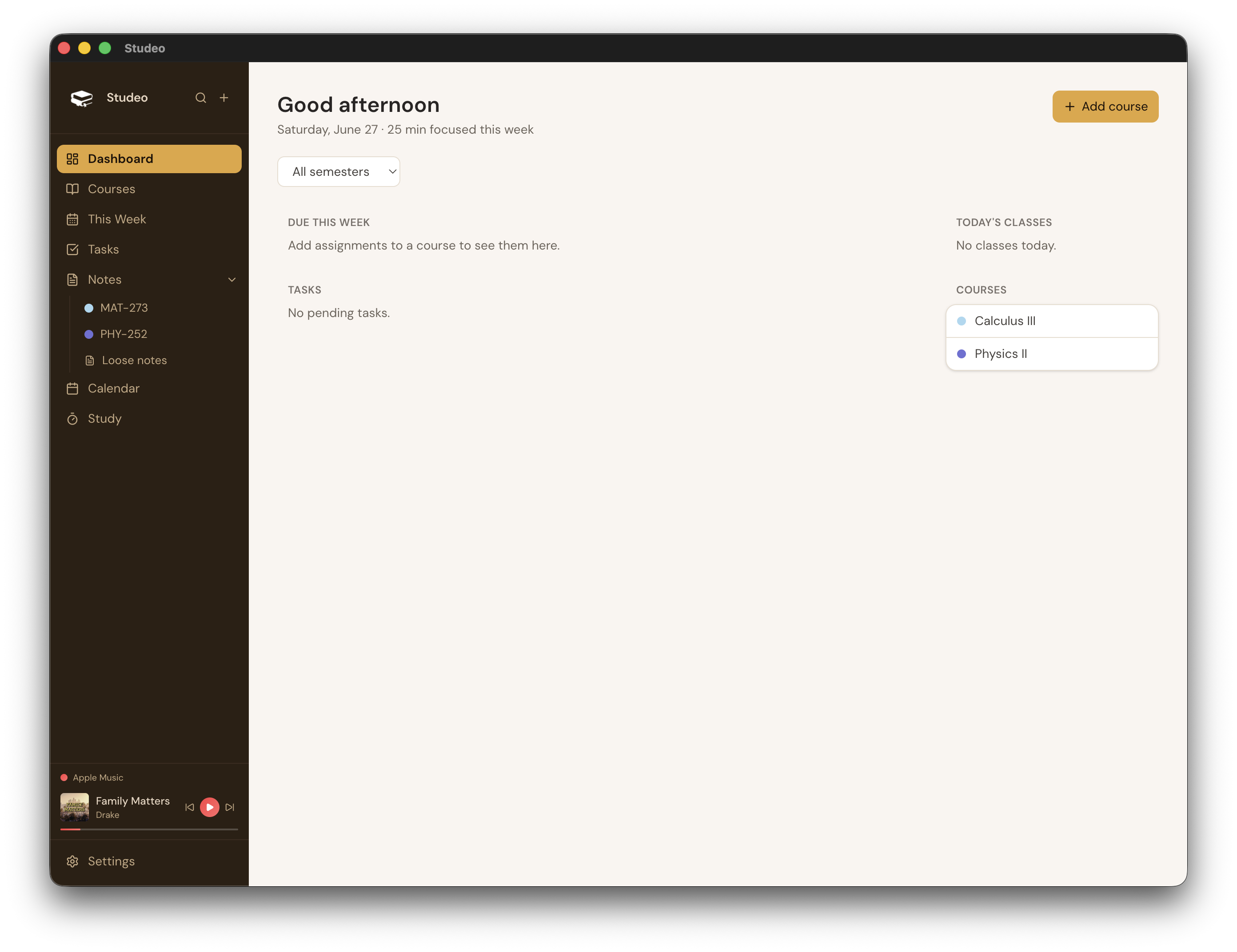 Studeo dashboard